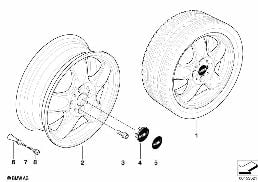 MINI alloy wheel, 5-start spooler 100 diagram for BMW MINI R50 Cooper