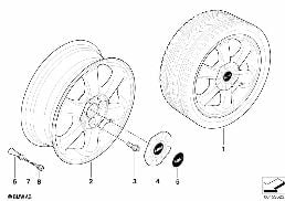 MINI alloy wheel, rotator spoke 101 diagram for BMW MINI R50 Cooper