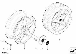 MINI LA wheel, 5-star blaster 103 diagram for BMW MINI R50 Cooper
