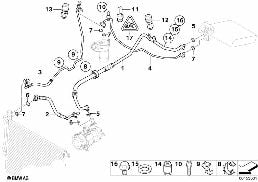 COOLANT LINES diagram for BMW Z4 E85 2.5si