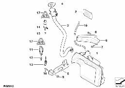 RESERV.,WINDSHIELD/HEADLIGHT WASHER SYST diagram for BMW 6 Series E64 LCI 650i