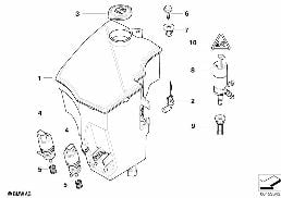 SEP.COMPONENTS F.WASHER FLUID RESERVOIR diagram for BMW X3 E83 LCI 1.8d