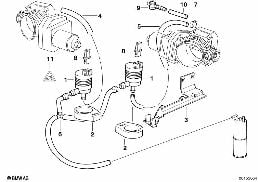 FUEL TANK BREATH.VALVE/DISTURB.AIR VALVE diagram for BMW 7 Series E38 L7