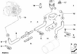 タンクエア抜きバルブ/異常エア点検バルブ diagram for BMW 7 Series E38 740i