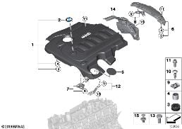Akustyka silnika diagram for BMW X5 E70 3.0d