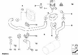 FUEL TANK BREATHER VALVE diagram for BMW 5 Series E39 540i