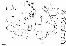 INTAKE MUFFLER/FILTER CARTRIDGE/HFM diagram for BMW 3 Series E90 330i