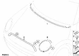 Äussere Blenden / Ziergitter diagram for BMW MINI R56 Cooper