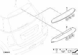 Na-inbouw achterspoiler diagram for BMW MINI R56 One