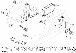 Ind. mont. díly Rear Seat Infotainment diagram for BMW 7 Series E65 730d