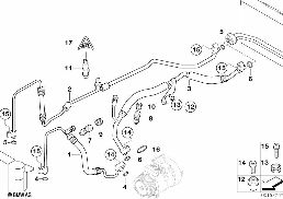 Przewody czynnika chłodniczego diagram for BMW 7 Series E65 745i