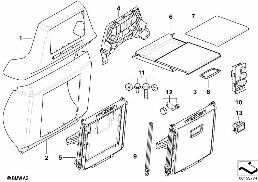 前部座椅-靠背骨架/後面板 diagram for BMW 5 Series E60 LCI 525Li