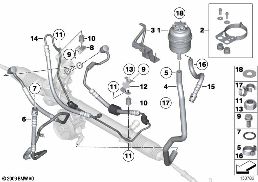 Hydr.řízení-olej.zásobník/olejová vedení diagram for BMW Rolls-Royce Phantom RR1 Phantom