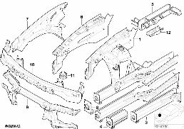 Radhaus/Motorträger diagram for BMW X5 E53 4.6is