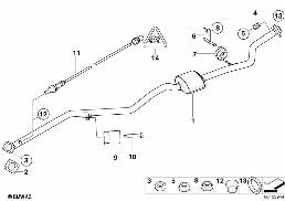 FRONT MUFFLER diagram for BMW 1 Series E88 118i