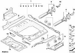 MOUNTING PARTS FOR TRUNK FLOOR PANEL