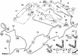 กรองน้ำมันเชื้อเพลิง/ปั๊มดีเซล/ท่อ diagram for BMW X5 E53 3.0d