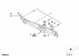 WINDSHIELD WIPER SYSTEM, LHD diagram for BMW 3 Series E46 318i