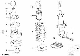 REAR SPRING STRUT ASSY EDC diagram for BMW 5 Series E34 525i