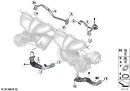 Τροφοδοσία λαδιού στροβιλοσυμπ.καυσαερ. diagram for BMW 5 Series E60 LCI 535xi