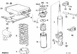 REAR SPRING STRUT EDC/CTRL UNIT/SENSOR diagram for BMW 8 Series E31 850Ci