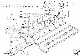 Ventilkappa diagram for BMW 5 Series E60 530d