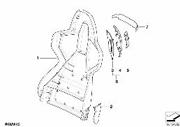 FRONT SEAT BACKREST FRAME/REAR PANEL diagram for BMW Z4 E85 2.0i