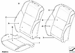 Garniture individ. siège sport avant LC diagram for BMW 5 Series E60 525i