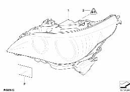 HEADLIGHT diagram for BMW 5 Series E60 LCI 523i