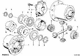 LIMITED SLIP DIFF.UNIT-SINGLE PARTS diagram for BMW 7 Series E23 730