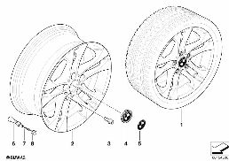 Jante LL BMW raios duplos 205 diagram for BMW X3 E83 2.0i