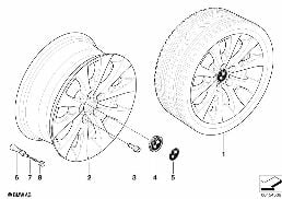 Jante LL BMW raios em V 206 diagram for BMW X3 E83 2.0i