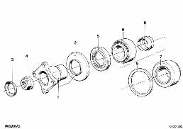 DRIVE FLANGE SUSPENSION/GASKET RING diagram for BMW 3 Series E21 323i