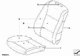 Indiv. garnissage siège confort avant LC diagram for BMW 5 Series E60 525i