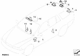 Różne światła diagram for BMW 5 Series E39 520d