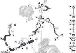 Olejové napájení, výfukové turbodmych diagram for BMW 5 Series E60 LCI 535d