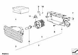 SINGLE PARTS, FOG LIGHTS diagram for BMW 3 Series E36 318i