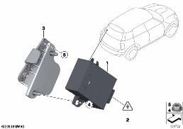 Steuergerät Spiegelanklappung diagram for BMW MINI R56 Cooper