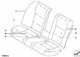 Garnissage indiv. siège arrière, LC diagram for BMW 5 Series E60 525i