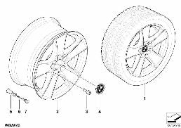 BMW LA WHEEL, STAR SPOKE 209 diagram for BMW X5 E70 LCI 30dX
