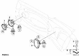 Einzelteile Lautsprecher Stereo diagram for BMW MINI R56 Cooper