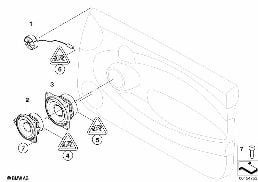 Einzelteile HiFi System Tür vorne diagram for BMW MINI R56 Cooper