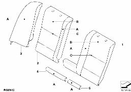 Banquette arr. fractionn. Individ., LC diagram for BMW 5 Series E60 525i