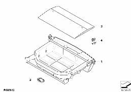 SLIDING COMP. LUGGAGE COMP./FOLDING BOX diagram for BMW 3 Series E90 320d