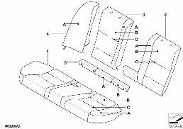 Individual cover, sport seat, rear, LC diagram for BMW 5 Series E61 523i