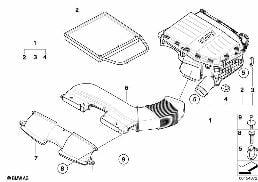 INTAKE SILENCER / FILTER CARTRIDGE INTAKE SILENCER / FILTER CARTRIDGE diagram for BMW 3 Series E90 LCI 335xi
