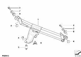 ชิ้นส่วนแยกของชุดที่ปัดน้ำฝน diagram for BMW X5 E53 4.6is