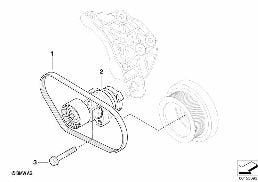 BELT DRIVE CLIMATE COMPRESSOR diagram for BMW 7 Series E65 740d