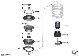 GUIDE SUPPORT/SPRING PAD/ATTACHING PARTS diagram for BMW 3 Series E90 335d