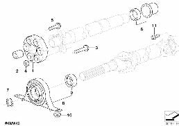 Arbol de transm., piezas sueltas, 4rued. diagram for BMW X3 E83 2.5i